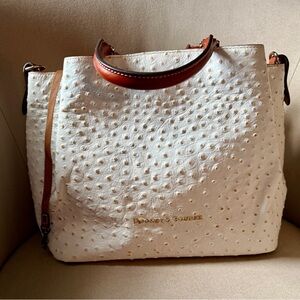 Dooney & Bourke White Ostrich-Textured Tote